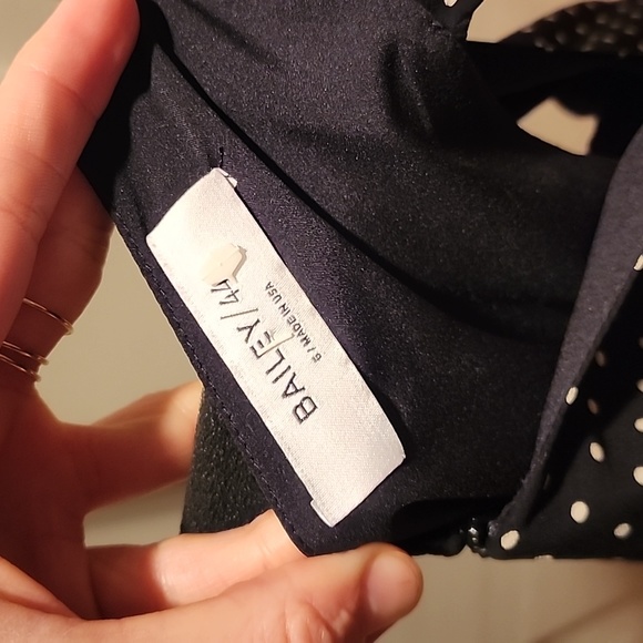 Polka Dot Swing Halter Faux Wrap Dress - Picture 7 of 7